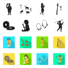 Isolated object of evolution and neolithic icon. Collection of evolution and primeval vector icon for stock.
