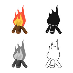 Vector illustration of campfire and light symbol. Collection of campfire and flammable stock symbol for web.