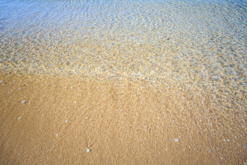 beautiful sandy beach and soft blue ocean wave