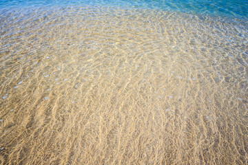 beautiful sandy beach and soft blue ocean wave