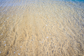 beautiful sandy beach and soft blue ocean wave