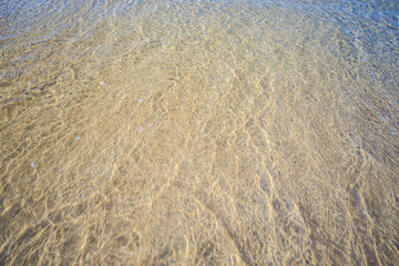 beautiful sandy beach and soft blue ocean wave