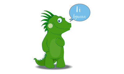 iguana cartoon with I alphabet.jpg