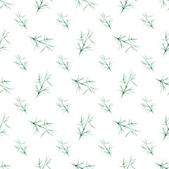 Fototapeta premium Seamless pattern with leaves. Hand-drawn background. Real watercolor drawing of branch