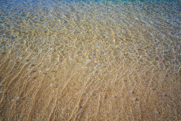 beautiful sandy beach and soft blue ocean wave