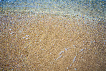 beautiful sandy beach and soft blue ocean wave