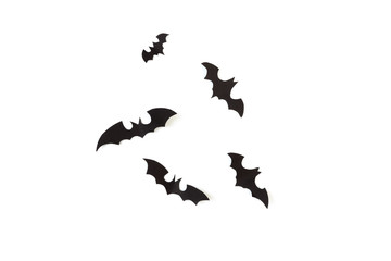 Halloween paper decorations on white  background. Halloween concept. Flat lay, top view, copy space - Image