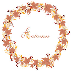 Maple floral wreath for autumn season