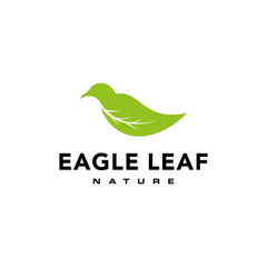 illustration of an abstract bird made like a green leaf logo design