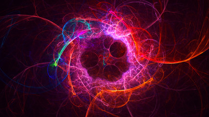 3D rendering multicolored abstract fractal