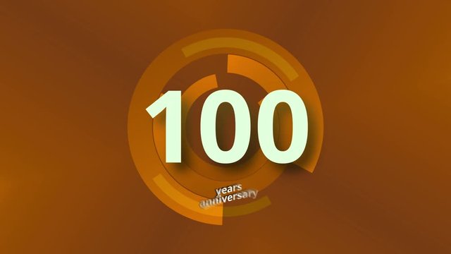 100 Years Anniversary Digital Tech Circle Gold Background