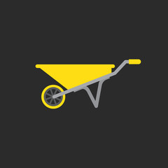 Wheelbarrow simple vectorel drawing icon