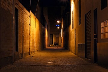 Fototapeta na wymiar Escena nocturna de una ciudad