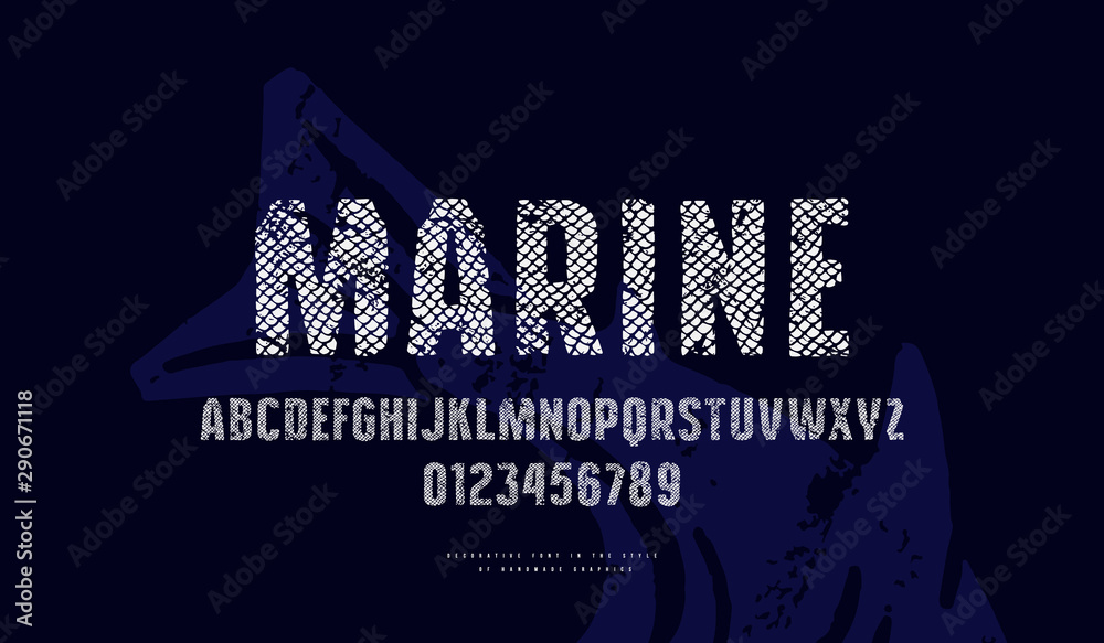 Fototapete sans serif font in the style of handmade graphics