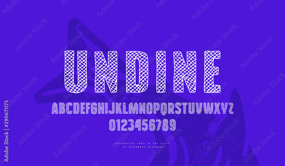Fototapete sans serif font in the style of handmade graphics