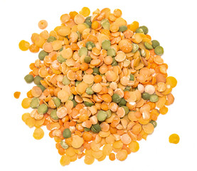 pea groats on a white background