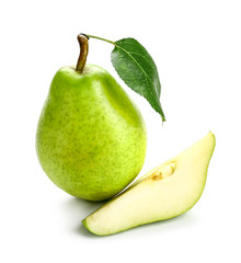 Fresh pear on white background