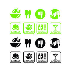 green food icons set