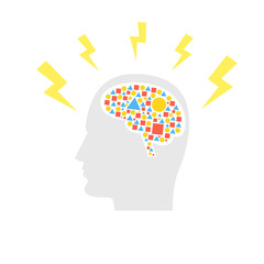 Brain power concept. Vector illustration.