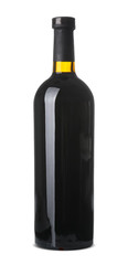 Bottle of wine on white background