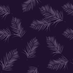 Seamless vector floral pattern with tropical palm leaves, jungle leaves.  Leaves background