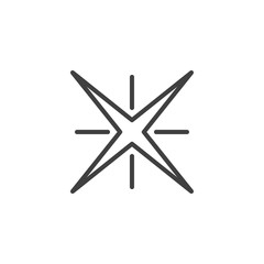 Fototapeta premium Magic star line icon. linear style sign for mobile concept and web design. Star twinkle outline vector icon. Symbol, logo illustration. Vector graphics