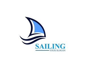 Sailing ship logo template vector icon illustration design