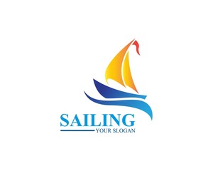 Fototapeta na wymiar Sailing ship logo template vector icon illustration design