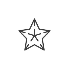 Fototapeta premium Christmas star line icon. linear style sign for mobile concept and web design. Xmas star shape outline vector icon. Symbol, logo illustration. Vector graphics