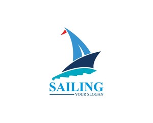 Sailing ship logo template vector icon illustration design