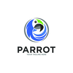 Parrot Logo Design Vector
