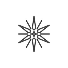 Magic star line icon. linear style sign for mobile concept and web design. Star burst outline vector icon. Symbol, logo illustration. Vector graphics