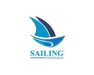 Fototapeta premium Sailing ship logo template vector icon illustration design