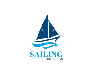 Sailing ship logo template vector icon illustration design