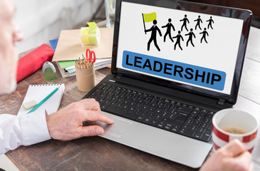 Leadership concept on a laptop screen