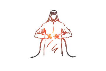 Fototapeta premium Business connection establishment concept sketch. Hand drawn isolated vector