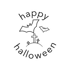 Happy Halloween lettering. Holiday lettering for banner. For poster, greeting card, party invitation.