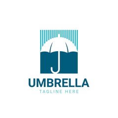 Umbrella symbol icon logo design isolated on white background. Vector illustration, Logo template design.