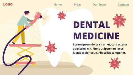 Dental Medicine Horizontal Advertising Banner.