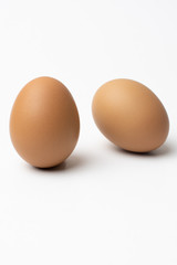 three eggs isolated on white background