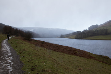 landscape with lake and mountains