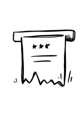 Ticket icon. Black illustration isolated for graphic and web design. Hand drawing, cartoon, doodle
