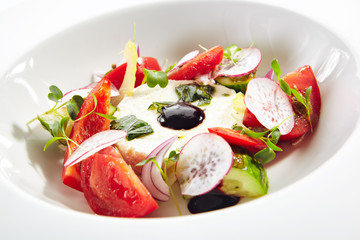 Salad of Fresh Vegetables and Ricotta Cheese with Herbs