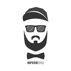 Hipster fashion man hair and beards. Hipster style concept. Vector illustration.