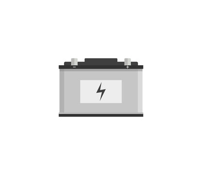 Car battery icon. Vector illustration, flat design.