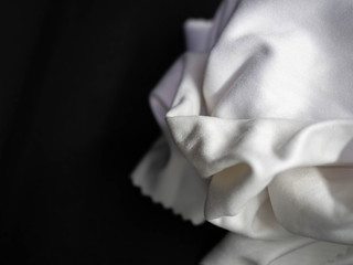 Handkerchief Texture,Cleaning,Fold the pile,White,Black background,Closeup