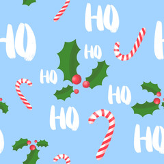merry christmas ho ho ho seamless pattern background