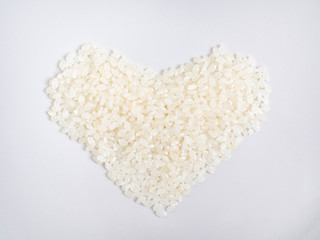Rice isolated on white background.Food material,Ingredients,White,Back,texture