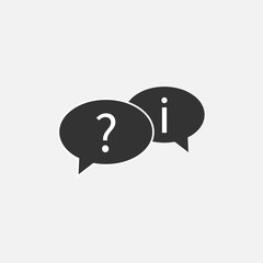 Question answer icon. Vector illustration, flat design.
