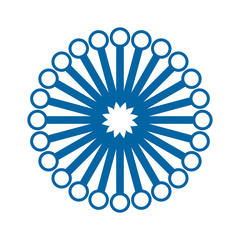 Light blue abstract geometric flower logo template. Business abstract icon isolated on white. Use for logo, sign, symbol, web, label, icon. Vector illustration